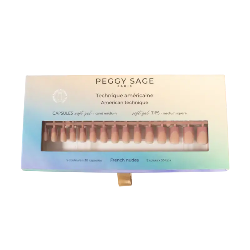 Rabatt Peggy Sage Soft Gel tips French Nudes 150pcs Medium Square